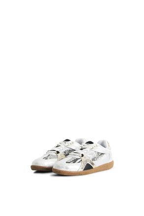 Desigual Womens Shoes_heri_Snake 2004 Silver Sneaker, Black, 5 UK