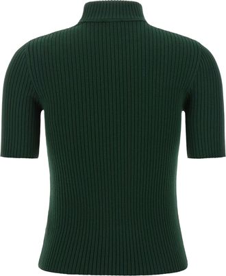 Courr&egrave;ges Ribbed Turtleneck Sweater - Green