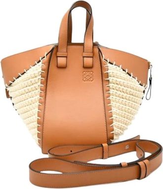 Loewe Pre-owned Handbags, female, Brown, Size: ONE SIZE Pre-owned Knit Shoulder Bag