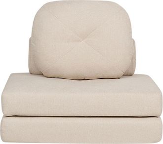 Beliani Single Sofa Bed OLDEN Fabric Light Beige