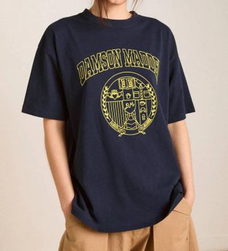 Damson Madder Collegiate Tee In Navy