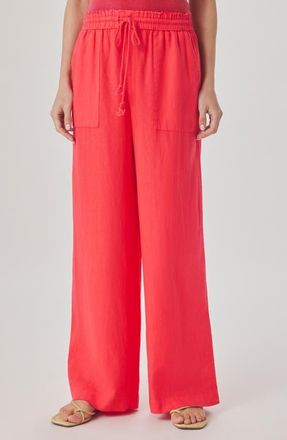 Splendid Stella Paperbag Linen Wide Leg Pants in Scarlet Red at Nordstrom, Size X-Large
