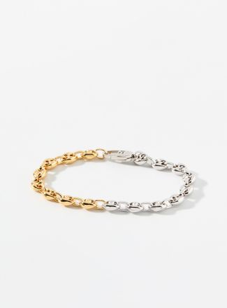 Tateossian Coffee bean links two-tone bracelet