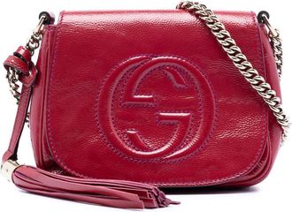 Gucci Pre-owned Gucci Small Patent Soho Chain Flap Crossbody Ladies 323190 002123