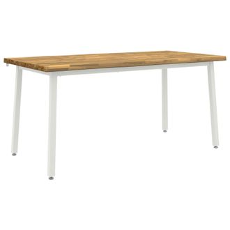 vidaXL Tavolo Da Pranzo Con Bordo Vivo 160 X 70 X 75 Cm Bianco Vidaxl