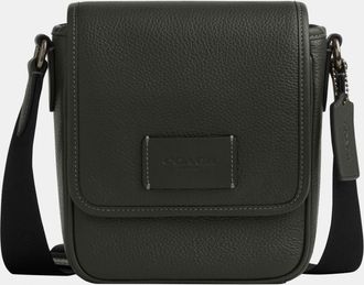Coach Mens Lucas Crossbody in Pebbled Leather Bag - Dark Green - One Size