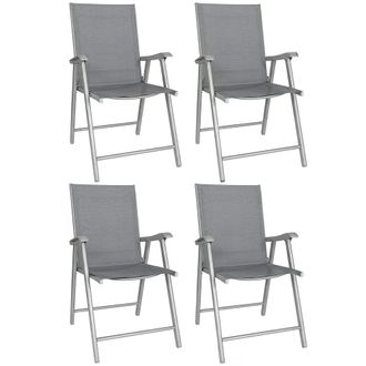 OUTSUNNY Sillas plegables 62x58x97 cm gris claro