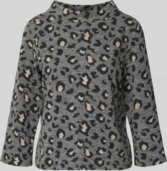 More & More More & More Sweatshirt mit Stehkragen und 3/4-Arm in Anthrazit, Größe 34