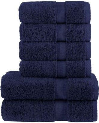 vidaXL Juego De Toallas Premium Solund 6 Unidades Azul Marino 600 Gsm Vidaxl