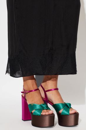 Valentino Garavani Satin Platform Sandals, Womens, Multicolour