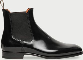 Santoni Men & apos;s Archerboot Leather-Sole Burnished Calfskin Chelsea Boots