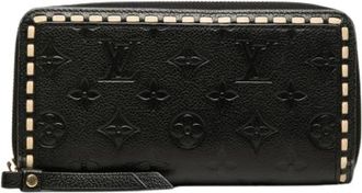 Louis Vuitton Pre-owned Long Wallet - Dames - Vintage Clutch - Zwart - ONE Size - Leer - Vintage