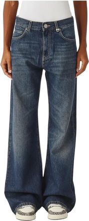 Pinko Pinko, Jeans, Dames, Blauw, W32, Katoen, Wanda Wide Leg Jeans