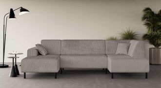 HOME AFFAIRE Wohnlandschaft »ARROS U-Form mit Wellenunterfederung, Masse B/T/H: 300/163/81 cm« incl. Zierkissen, mit Recamiere links/rechts bestellbar, auch in Cor