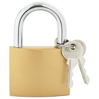 vidaXL Candado En U Con Llaves Lat&oacute;n 7,4 X 2,1 X 10,6 Cm Hierro Vidaxl