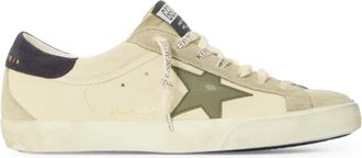 Golden Goose SUPER-STAR LEATHER SNEAKERS WITH SUEDE INSERTS - Golden Goose Deluxe Brand - Man