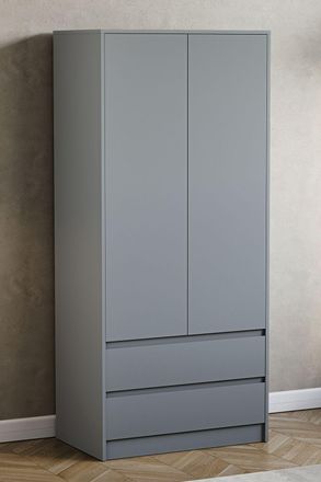 Home Discount Vida Designs Denver 2 Door Wardrobe With Drawers MDF in Grey