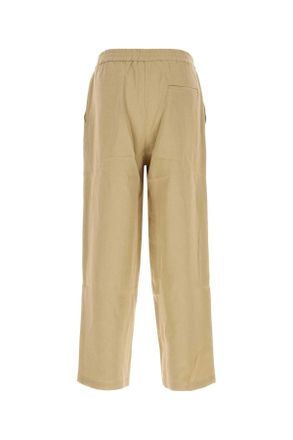 Le Kasha Mens Beige Linen Pant Dune Exterior: Organic Pantaloni