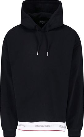Dsquared2 Black Cotton Drawstring Hoodie
