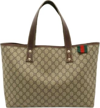 Gucci Pre-owned GG Supreme Tote Bag - Dames - Vintage Shopper - Beige - ONE Size - Vintage