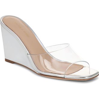 Veronica Beard Asha Wedge Sandal in Clear/Silver at Nordstrom, Size 12