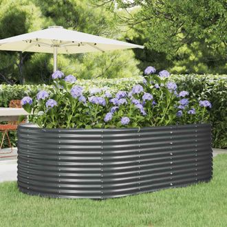 vidaXL Jardinera Elevada Antracita 212x140x68 Cm Acero Galvanizado Vidaxl