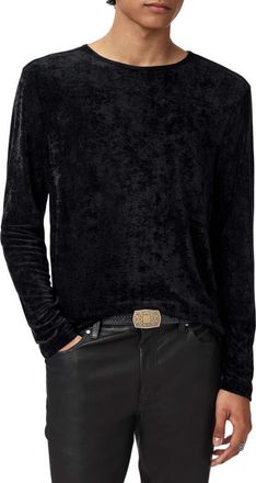John Varvatos Sandro Long Sleeve Velvet Top in Black at Nordstrom, Size Medium