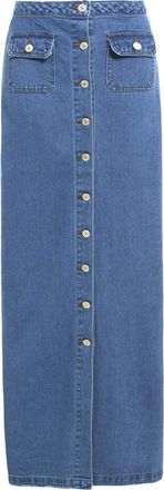 SS7 New Womens Denim Maxi Skirt, Denim Blue, Sizes 8 to 16 (UK - 12, Denim Blue)