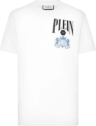 Philipp Plein Jersey T-shirt Round Neck SS Racing Club - Heren - T-shirts - Wit - 2XL - Katoen - Tops