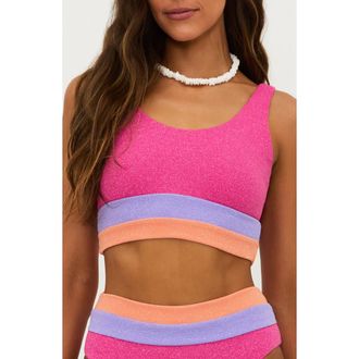 Beach Riot Mackenzie Colorblock Bikini Top in Coral Bay Colorblock at Nordstrom Rack, Size X-Small