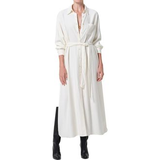 Citizens Of Humanity Camilla Long Sleeve Maxi Shirtdress in Moonlight at Nordstrom, Size X-Small