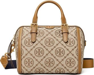 Tory Burch T Monogram Jacquard Barrel Shoulder Bag in Hazelnut at Nordstrom