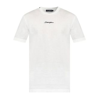 Dolce & Gabbana T-Shirts, male, White, Size: 2XL Logo T-shirt