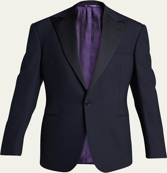 Ralph Lauren Purple Label Mens Barathea Solid Wool Tuxedo