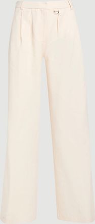 Karen Millen Womens Tencel Blend Tailored Wide Leg Trouser - Cream Lyocell - Size 10 UK