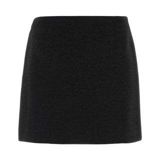 Fendi Fitted Midi Skirt - Dames - Korte rokken - Zwart - M - Wol - Rokken