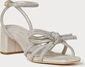 Loeffler Randall Womens Mikel Heeled Sparkle Bow Sandals In Cappuccino