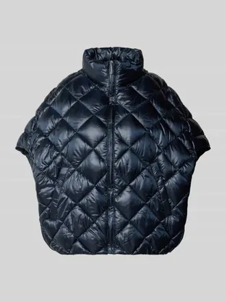 Stefanel Poncho mit Kapp&auml;rmeln und Stehkragen in Dunkelblau, Gr&ouml;&szlig;e XS/S