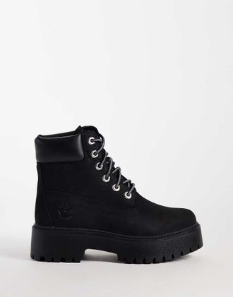 Timberland Stone Street - Scarponcini rialzati neri in nabuk da 6-Nero
