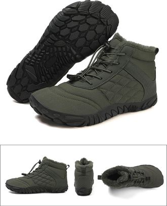 Generic Mens Womens Winter Barefoot Hiking Boots,Wide Toe Box Ankle Booties,Slip On Warm Drop Snow Boot,Water Proof Shoes,Five Finger Sneakers Hike Shoes for 