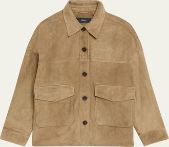 Arma Kaylee Button-Down Lambskin Suede Jacket