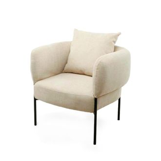 Koketto Home Butaca c&oacute;moda baja curva con revestimiento y cojines beige