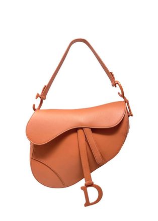 Dior Orange Medium Saddle Bag Size M