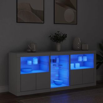 vidaXL Aparador Con Luces Led Blanco 162x37x67 Cm Vidaxl