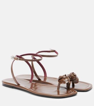 Magda Butrym Floral-appliqu&eacute; leather sandals