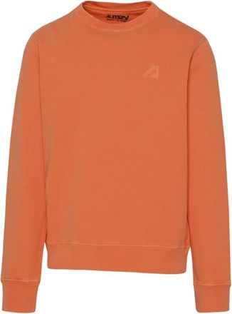 Autry Versleten Katoenen Trui - Heren - Sweatshirts - Oranje - M - Katoen - Hoodies & sweatvesten