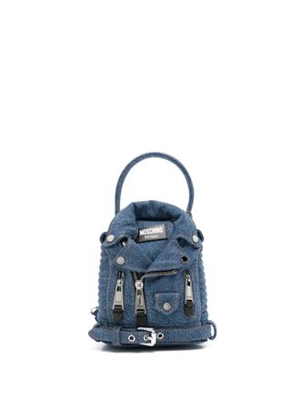 Moschino Denim biker rugzak - Blauw