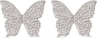 Blumarine Earrings, female, Gray, Size: ONE SIZE Crystal Butterfly Earrings