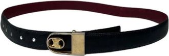 Celine Pre-owned Triomphe Riem - Dames - Vintage Accessoires - Zwart - ONE Size - Leer - Vintage