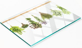 OEM Tabla Decorativa De Cristal Para Servir Aperitivos Con Cuerda Para Hierbas, 80x52 Cm